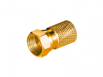 F-Stecker, Aufdreh für 4x geschirmtes Koax-Kabel 8,2mm , vergoldet 