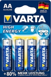 VARTA High Energy Batterie Mignon (AA) 1,5V / 4er Pack 