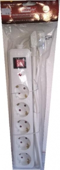 5 fach Steckdosenleiste mit Überspannungsschutz ActiveJet / 1,5m Kabel 