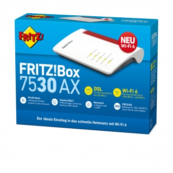 AVM FRITZ!Box 7530 AX (ADSL / VDSL Modem / Router / Gigabit-LAN/  DUAL Band WLAN-AX / Telefonanlage) 