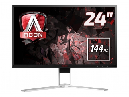 23,8" AOC Gaming AG241QX WQHD 2560x1440, 350cd/m², 1ms, 2xHDMI + VGA + DVI, schwarz-rot 
