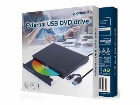 Gembird DVDRW extern USB-C 3.1 & USB-A 3.1 