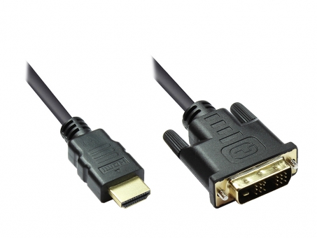 Kabel HDMI -> DVI-D 18+1 / 2,0 Meter ST/ST vergoldet 