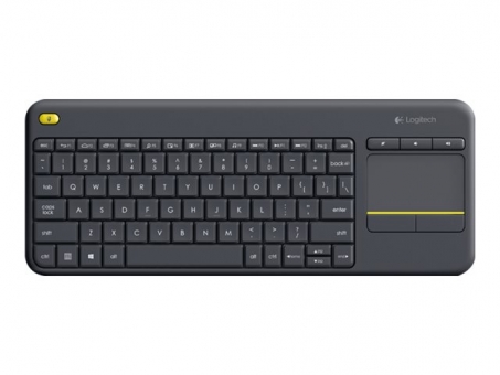 Logitech K400 Plus Kabellose Tastatur mit Touchpad Schwarz 