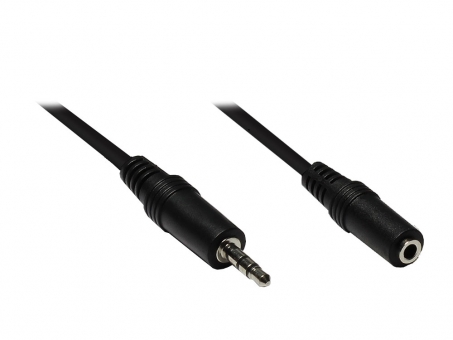 Audio Kabel 3,5mm Klinke Stecker/Buchse Verlängerung, 2m 