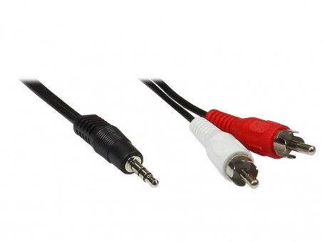 Audiokabel 2x Cinch Stecker -> 3,5mm Klinke Stecker 2,5 Meter 