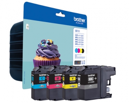 Multipack Tinte Brother LC-123 BK/C/M/Y schwarz , cyan, magenta, yellow 