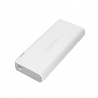 PowerBank LogiLink 12500mAh mobiler Zusatzakku, 2xUSB und LED Taschenlampe 