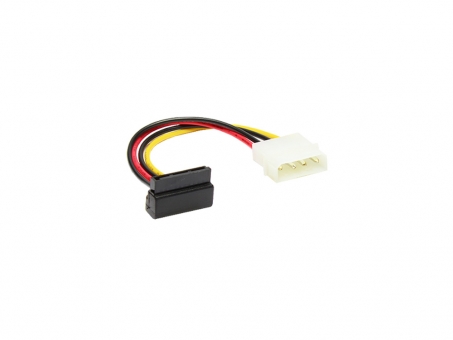 SATA Strom Adapter 4pol. Molex Buchse -> SATA Stecker abgewinkelt , ca. 15cm 