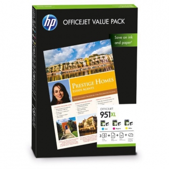 Valuepack HP Nr.951XL cyan/magenta/yellow + 25 Bl. + 50Blatt A4 Fotopapier 