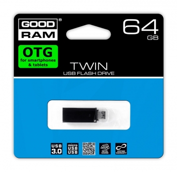 64GB USB3.0 + Micro USB GoodRAM Twin , schwarz 