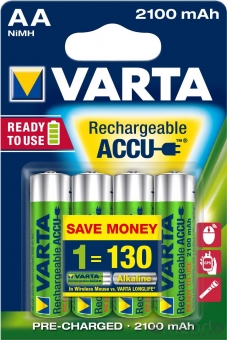 VARTA 4er-Set NIMH AAA "Ready to Use" Akku, 800mAh 