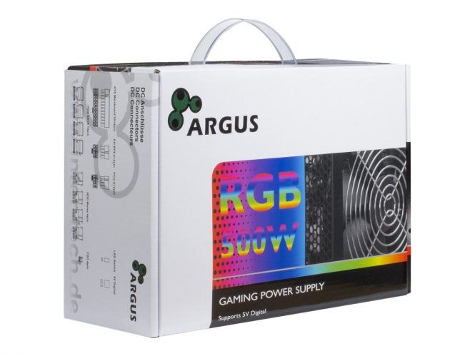 Inter-Tech Netzteil 500W Argus RGB-500W II 140mm Lüfter retail 